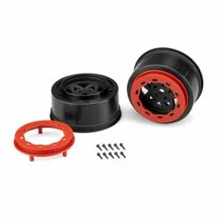 JConcepts, Inc. Tremor SLH Rr/SLH 4x4 F/R wheel-BLK/RED BDLCK (2) for Tires & Wheels