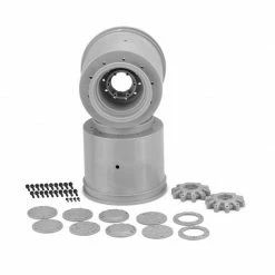 JConcepts, Inc. 1/8 Aggressor 2.6 x 3.8" Monster Truck Wheels, 17mm Hex, Silver (2) for Tires & Wheels