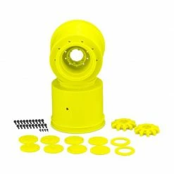 JConcepts, Inc. 1/8 Aggressor 2.6 x 3.8" Monster Truck Wheels, 17mm Hex, Yellow (2) for Tires & Wheels