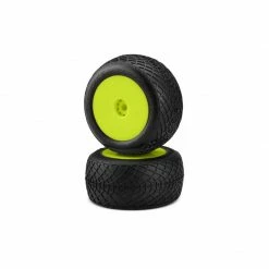 JConcepts, Inc. Ellipse Tires, Rear Mounted Yellow Wheels, Green Compound (2): Mini-T/B for Tires & Wheels